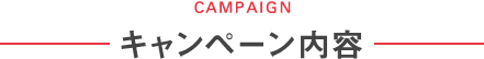 CAMPAIGN｜キャンペーン内容